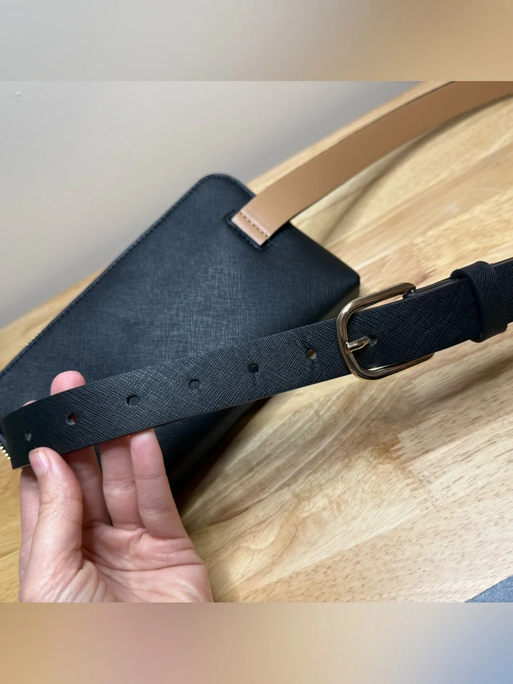 Kate Spade Black Saffiano Leather Belt Bag L/XL NWOT